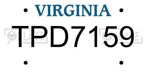TPD7159 Virginia License Plate