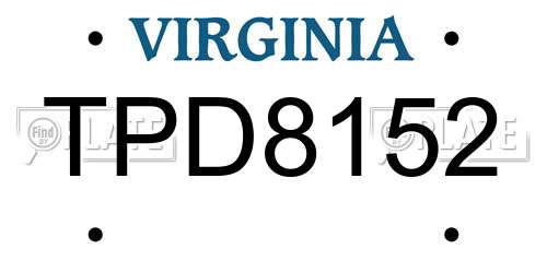 TPD8152 Virginia License Plate