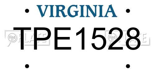 TPE1528 Virginia License Plate