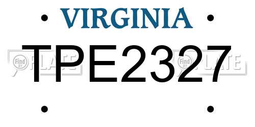 TPE2327 Virginia License Plate