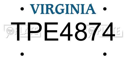 TPE4874 Virginia License Plate