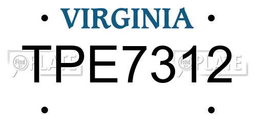 TPE7312 Virginia License Plate