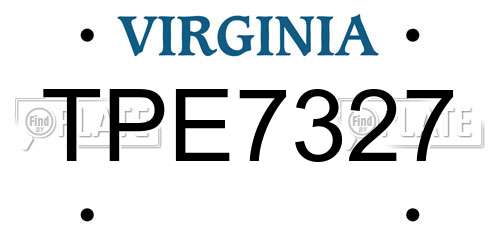 TPE7327 Virginia License Plate