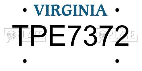 TPE7372 Virginia License Plate