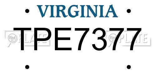 TPE7377 Virginia License Plate