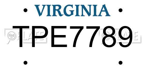 TPE7789 Virginia License Plate