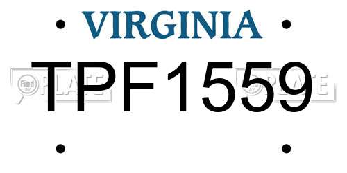 TPF1559 Virginia License Plate