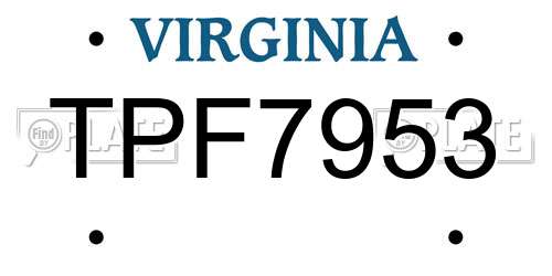 TPF7953 Virginia License Plate