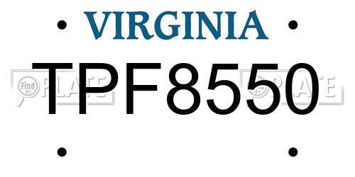 TPF8550 Virginia License Plate