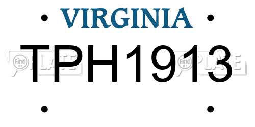 TPH1913 Virginia License Plate
