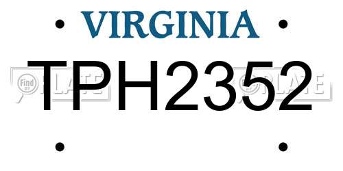 TPH2352 Virginia License Plate