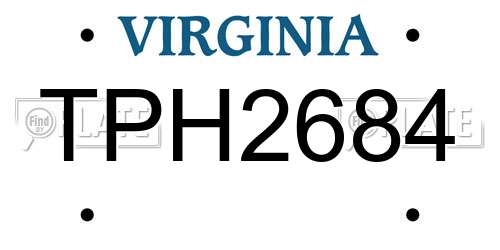 TPH2684 Virginia License Plate
