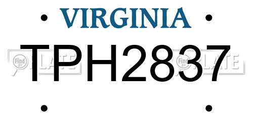 TPH2837 Virginia License Plate