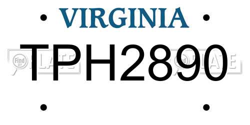 TPH2890 Virginia License Plate