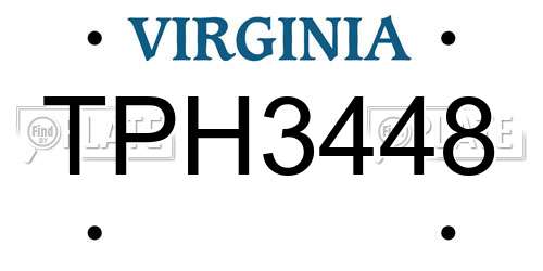 TPH3448 Virginia License Plate