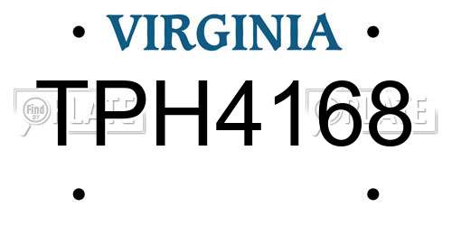 TPH4168 Virginia License Plate