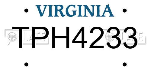 TPH4233 Virginia License Plate