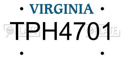 TPH4701 Virginia License Plate