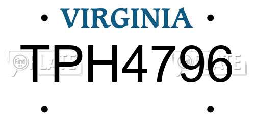 TPH4796 Virginia License Plate
