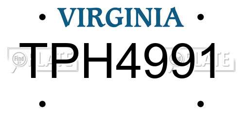TPH4991 Virginia License Plate