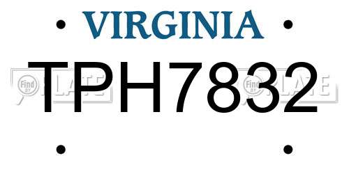 TPH7832 Virginia License Plate