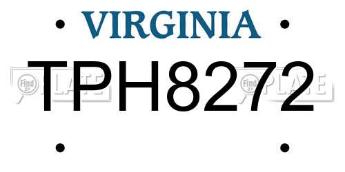 TPH8272 Virginia License Plate
