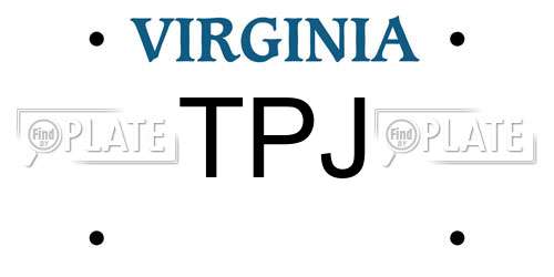 TPJ Virginia License Plate
