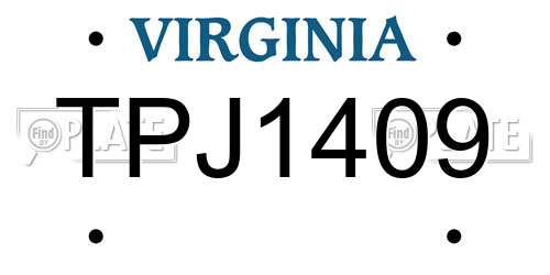 TPJ1409 Virginia License Plate