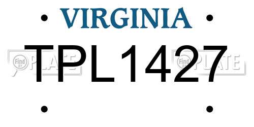 TPL1427 Virginia License Plate