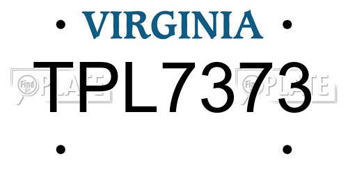 TPL7373 Virginia License Plate