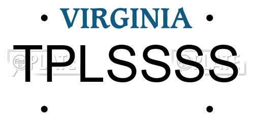 TPLSSSS Virginia License Plate