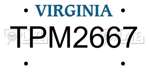 TPM2667 Virginia License Plate