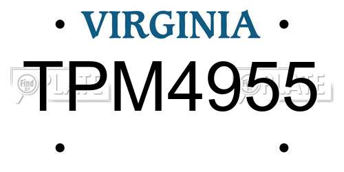TPM4955 Virginia License Plate