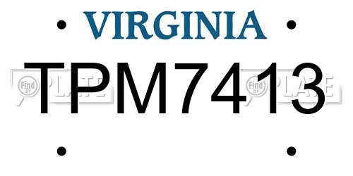 TPM7413 Virginia License Plate