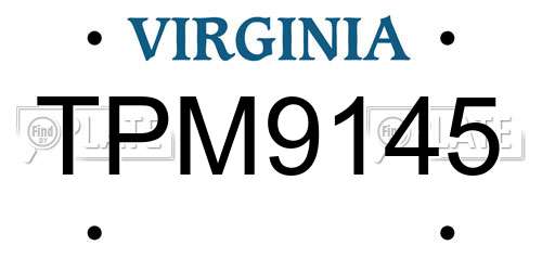 TPM9145 Virginia License Plate