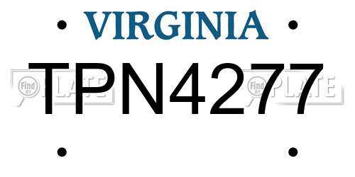TPN4277 Virginia License Plate