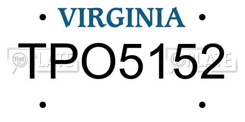 TPO5152 Virginia License Plate