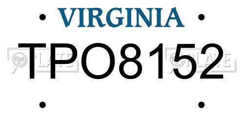 TPO8152 Virginia License Plate