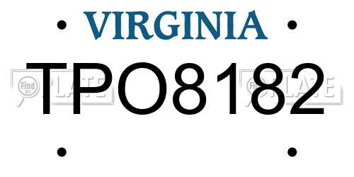 TPO8182 Virginia License Plate