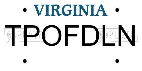 TPOFDLN Virginia License Plate