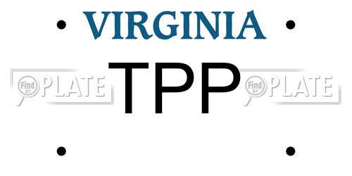TPP Virginia License Plate