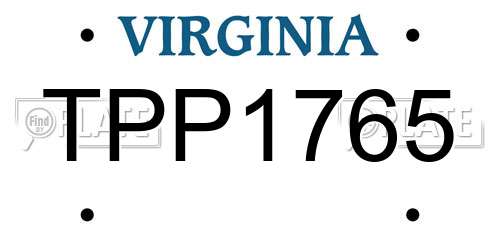 TPP1765 Virginia License Plate
