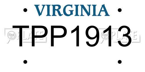 TPP1913 Virginia License Plate