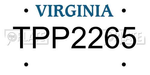 TPP2265 Virginia License Plate