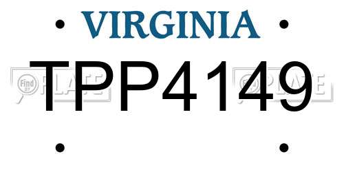 TPP4149 Virginia License Plate