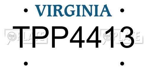 TPP4413 Virginia License Plate