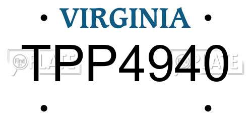 TPP4940 Virginia License Plate