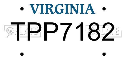 TPP7182 Virginia License Plate