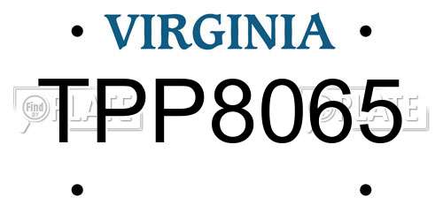 TPP8065 Virginia License Plate