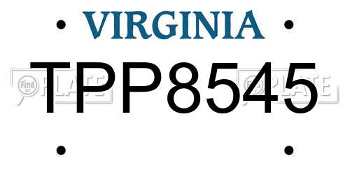TPP8545 Virginia License Plate